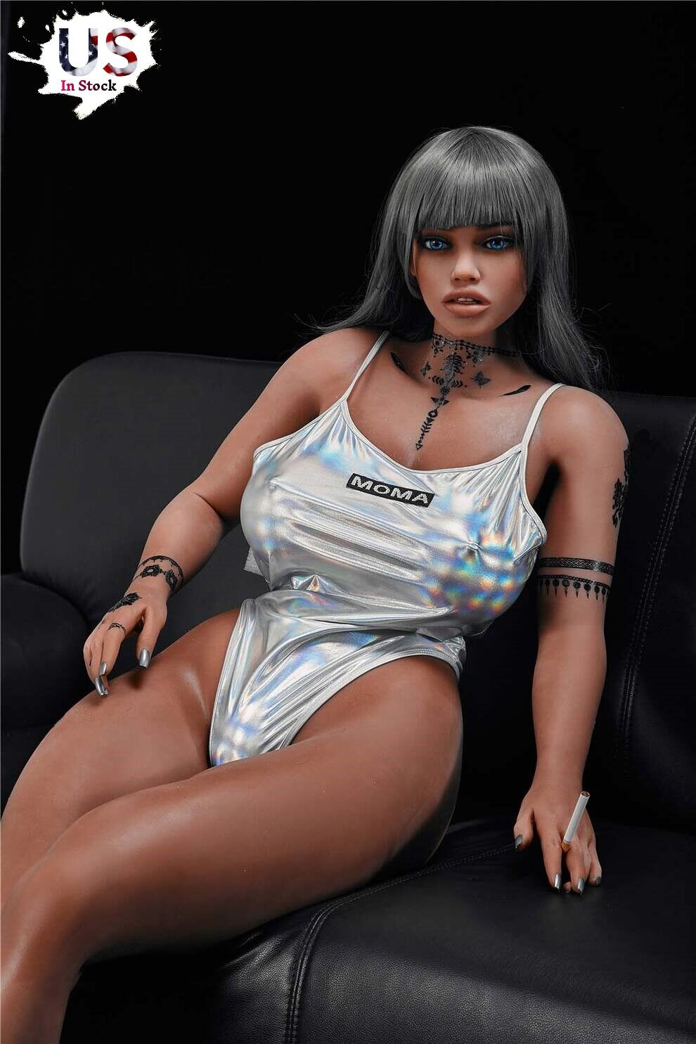 Loryn Independent 158cm(5ft2) L-Cup TPE Irontech Black/Ebony Sex Love Doll (US In Stock) image1