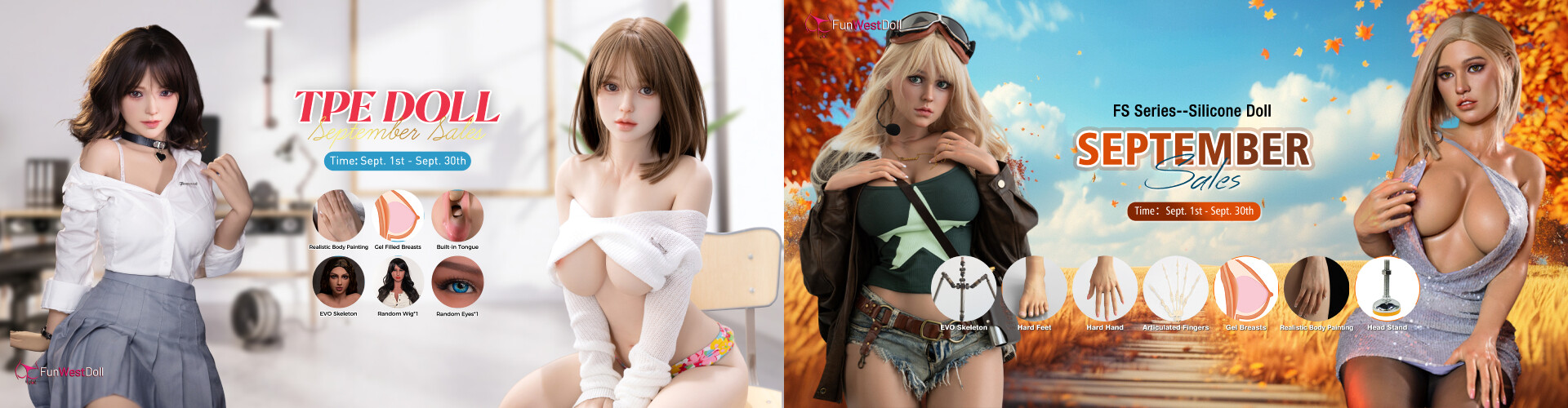 FunWest Doll Body Heating & Removable Vagina